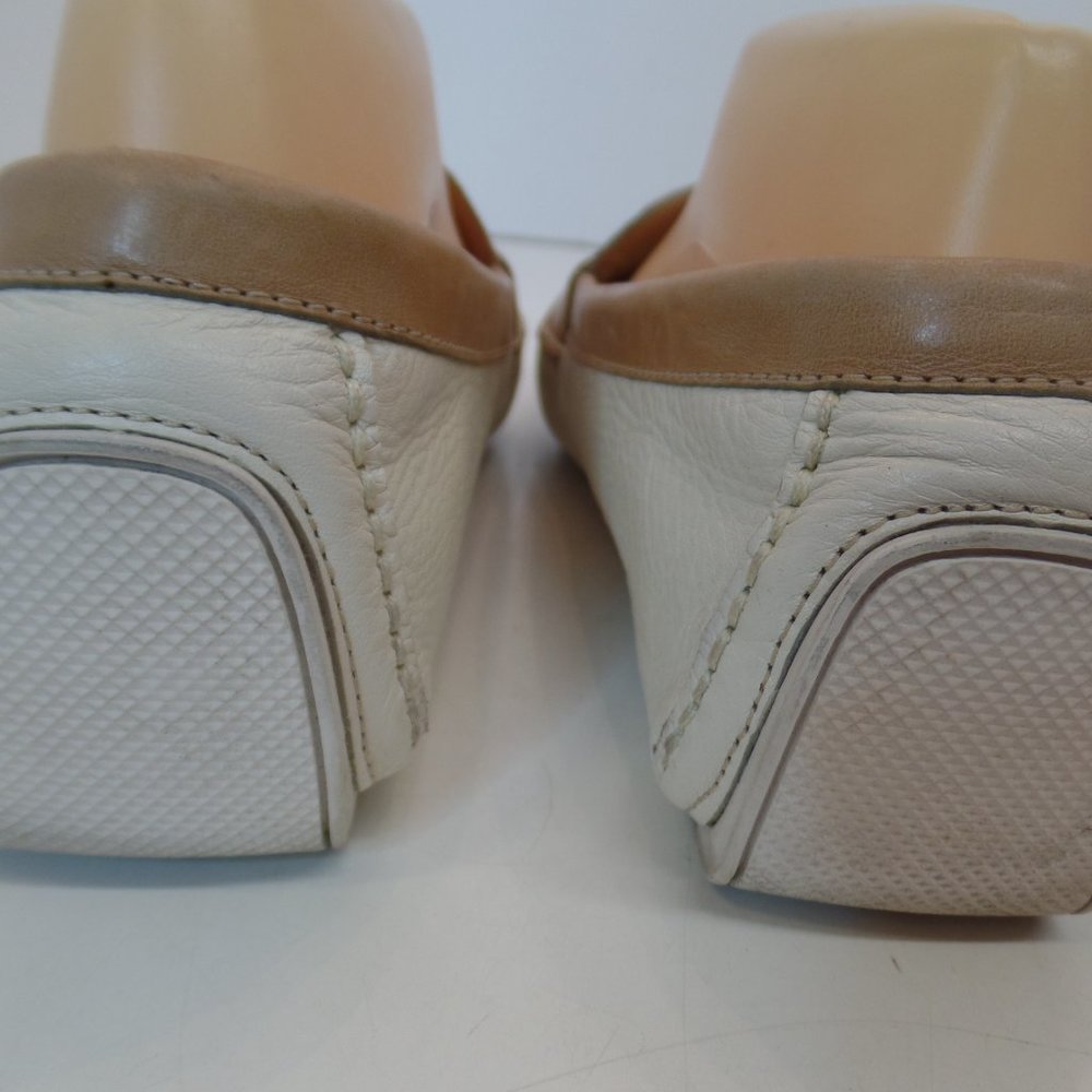 Cole Haan Air White & Tan Leather Slip on Driving Loafers Shoes Sz 9 #D39386 - Picture 4 of 16